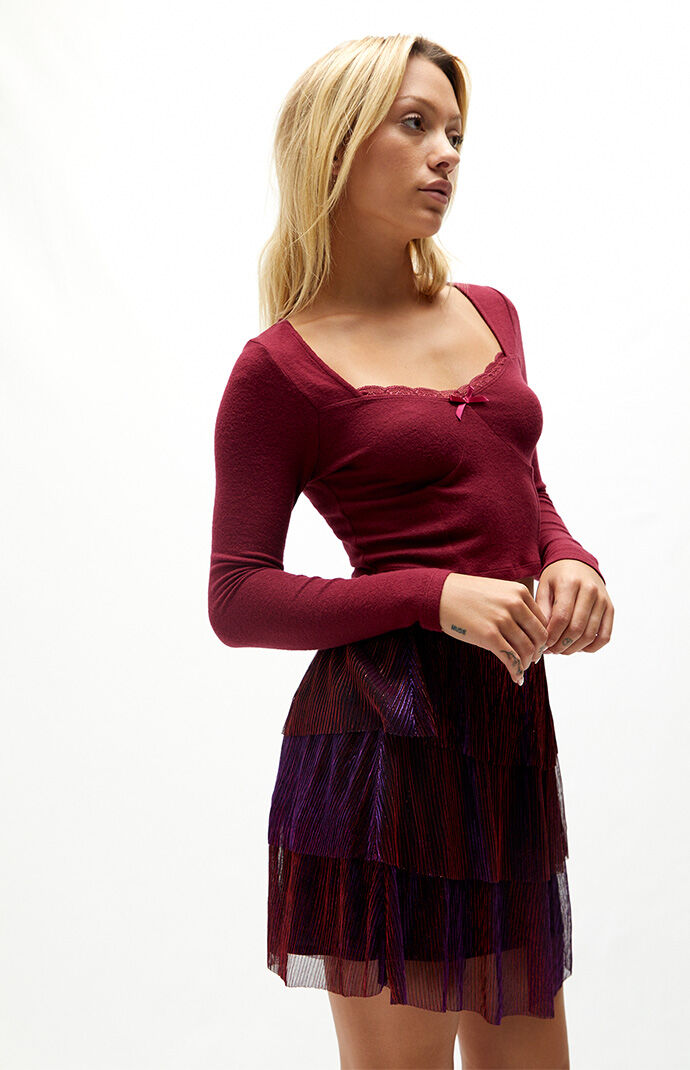 【Anyone more】Nahi Velvet Tiered Mini Skirt Lola Mini Skirt - Sequin Stretch Velvet Mini Skirt for Night
