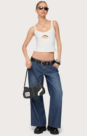 Petite Cory Striped Low Rise Jeans image number 5
