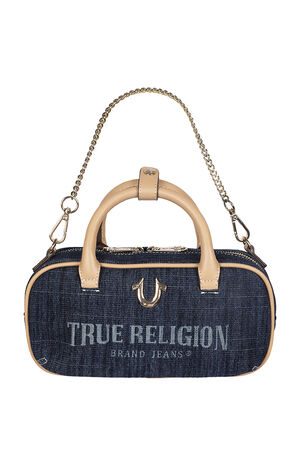 Bentley Denim and Faux Leather Mini Satchel Bag image number 9