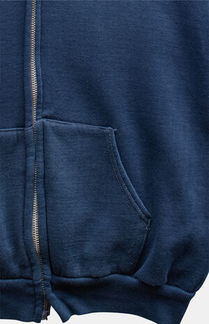 Navy '80s Blank Zip Hoodie image number 5
