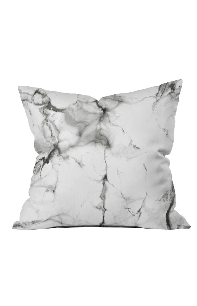 Black Marble Throw Pillow