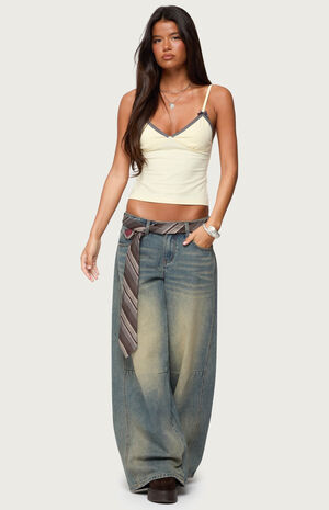 Ruelle Contrast Frill Tank Top image number 4