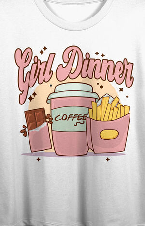 Girl Dinner Chocolate Coffee & Fries Cropped T-Shirt image number 2