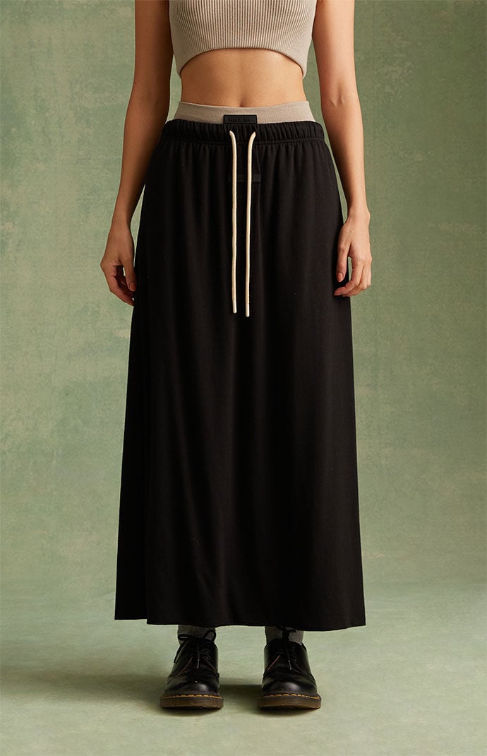 Fear of God ESSENTIALS Women's Jet Black Maxi Skirt