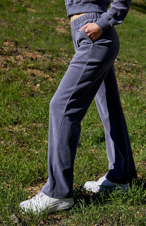 Blue & Silver Velour Anastasia Sweatpants image number 2
