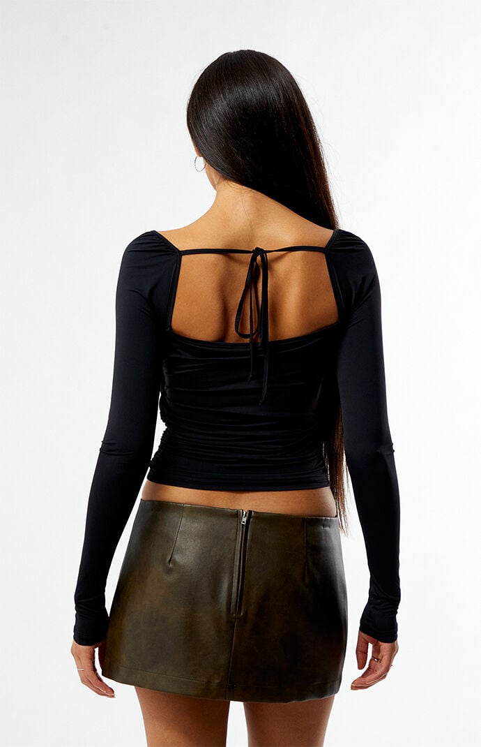 Third Charm Andrea Bead Center Long Sleeve Top