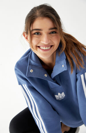 3D Trefoil Fleece Half Button Sweatshirt image number 5