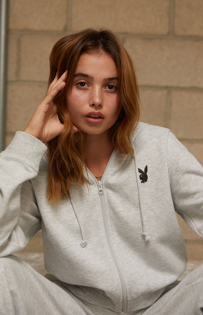 Playboy By PacSun Classic Cropped Zip Hoodie | PacSun