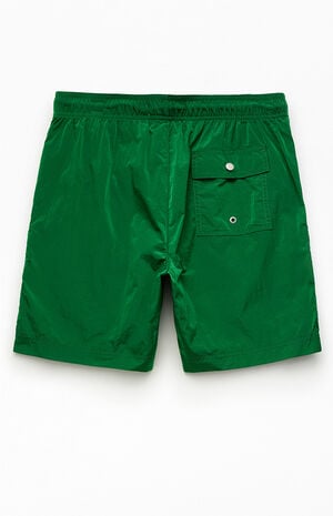 Green Salt Solid 6" Volley Swim Trunks image number 2