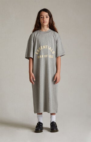 Essentials Light Heather Grey 3/4 Sleeve T-Shirt Dress image number 2
