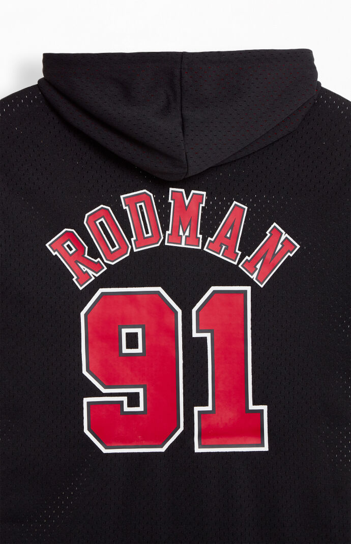 Mitchell Ness Dennis Rodman Chicago Bulls Mesh Short Sleeve Hoodie PacSun