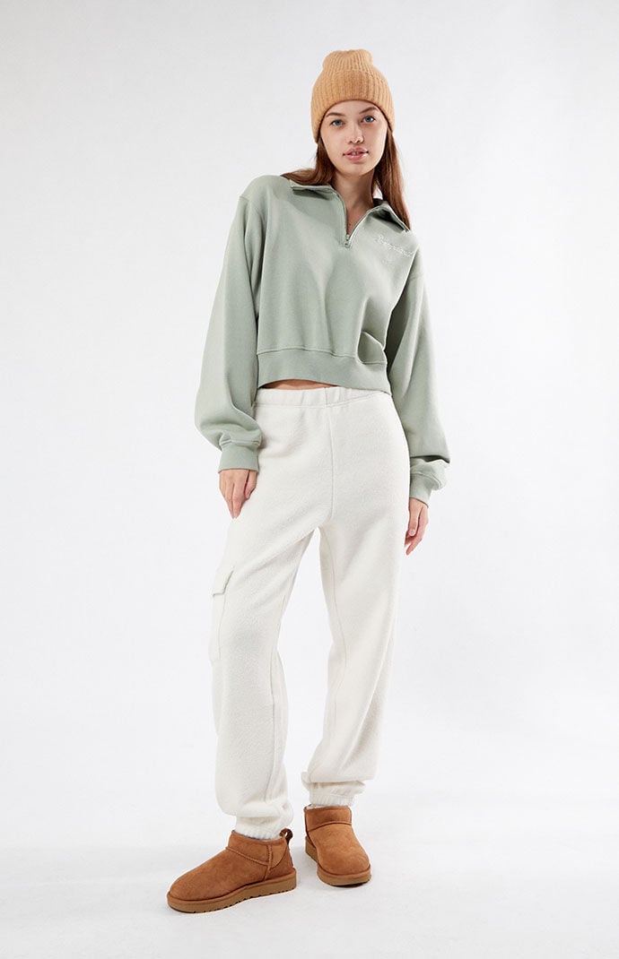 La hearts half shop zip cropped sweatshirt