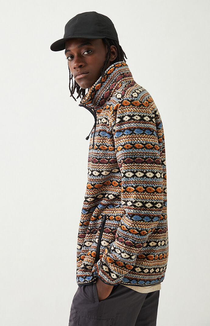 Tribal Print 1/2 Zip Pullover Sweatshirt