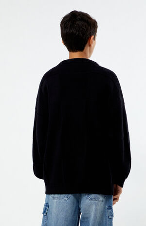 Black Tonal Checkerboard Sweater image number 4