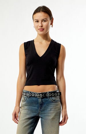 Aria Deep V Neck Tank Top image number 2