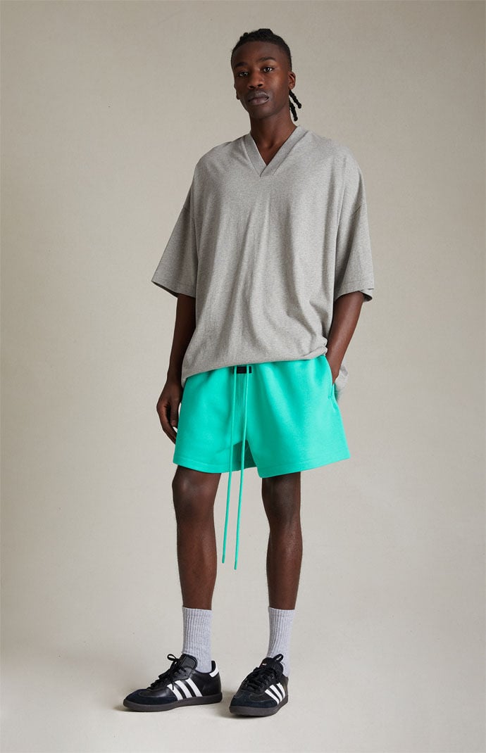 Fear of God Essentials Dark Heather Oatmeal V-Neck T-Shirt
