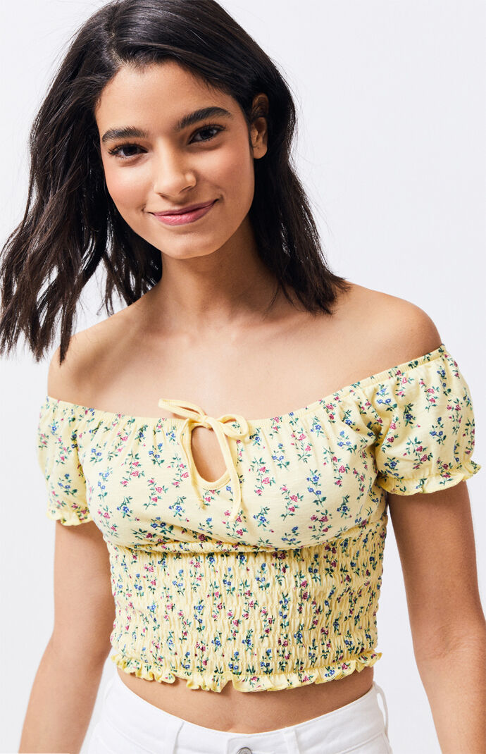 Me To We Primrose Off The Shoulder T Shirt Pacsun
