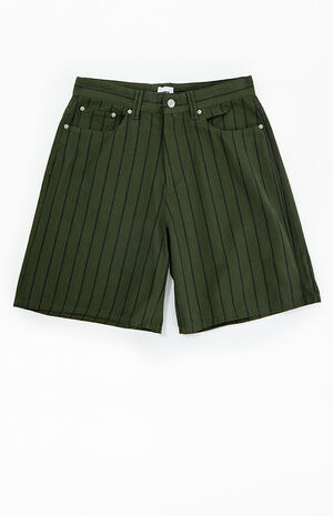 Striped Baggy Denim Shorts image number 1