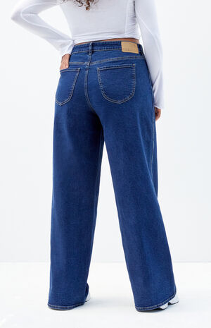 Stretch Dark Indigo Curve Low Rise Baggy Jeans image number 5