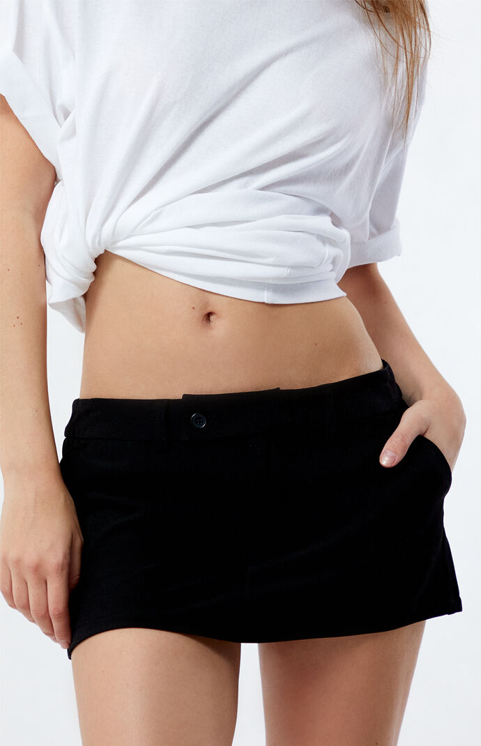【Rest&Recreation】25HS★(S,M) LOW-RISE BUTTON SKORT AnotherChill Women's Low Waist Micro Mini Skorts Skirt with