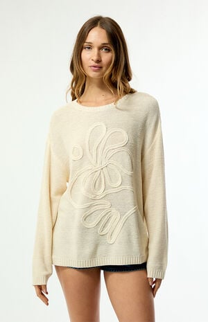 Soft Wave Textured Floral Sweater image number 2