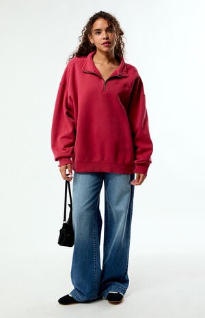 Co-Created Embroidered Quarter-Zip Sweatshirt image number 5