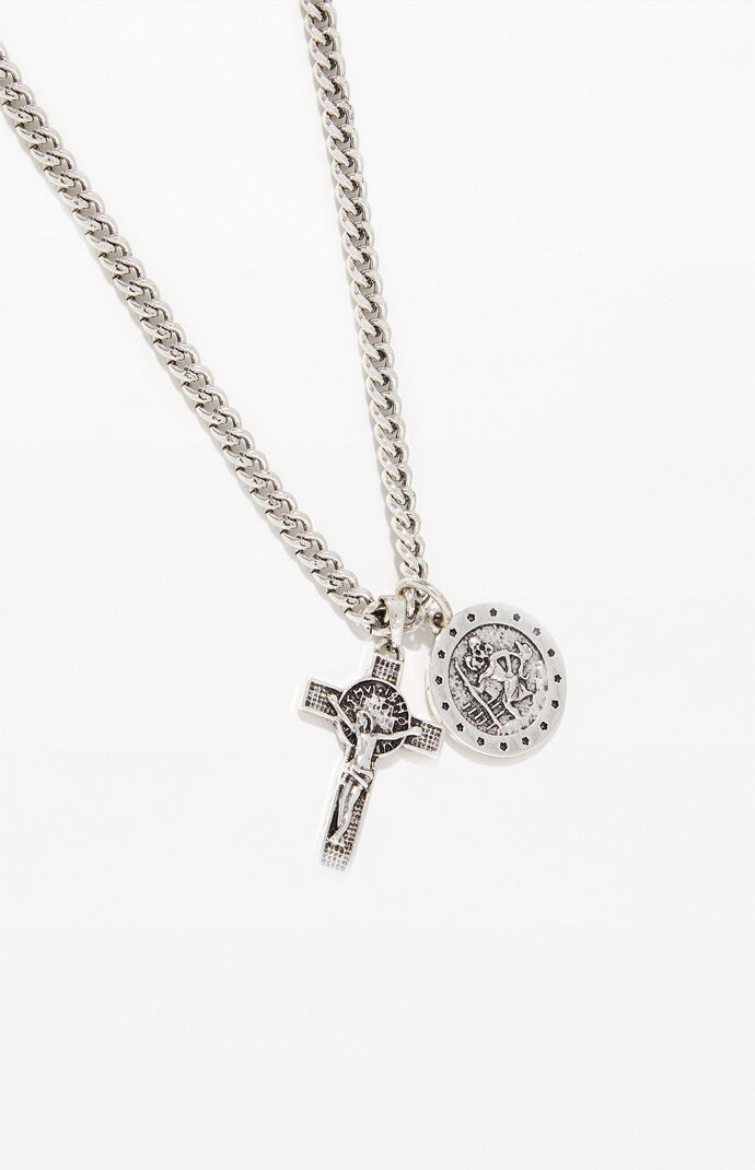Cross & Medallion Necklace