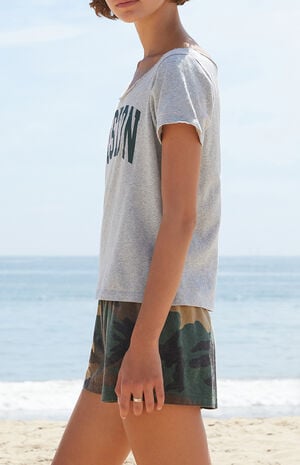 Silver Boston Short Sleeve Off-The-Shoulder Top image number 3