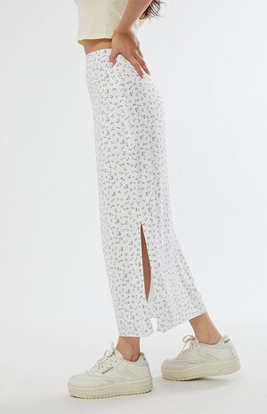 Beige Challis Midi Skirt image number 3