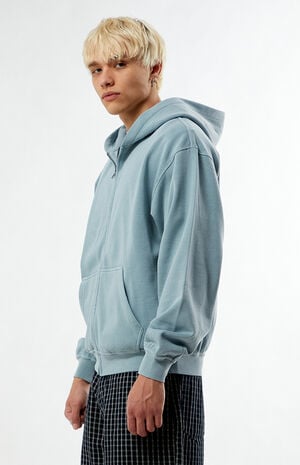 Slate Blue Vintage Washed Full Zip Hoodie image number 3