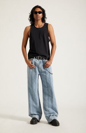 Blake Extreme Baggy Jeans Graphic Light Blue image number 6