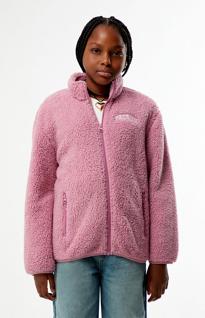 Pacsun Kids Pink Sherpa Jacket