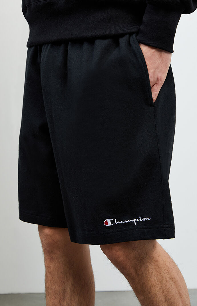 champion small script jersey active shorts