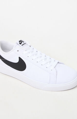 White & Black Air Zoom Blazer Low Canvas Shoes image number 5