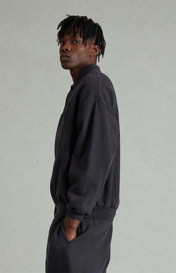 Fear of God ESSENTIALS Vintage Black Classic Polo Sweatshirt | Pacsun
