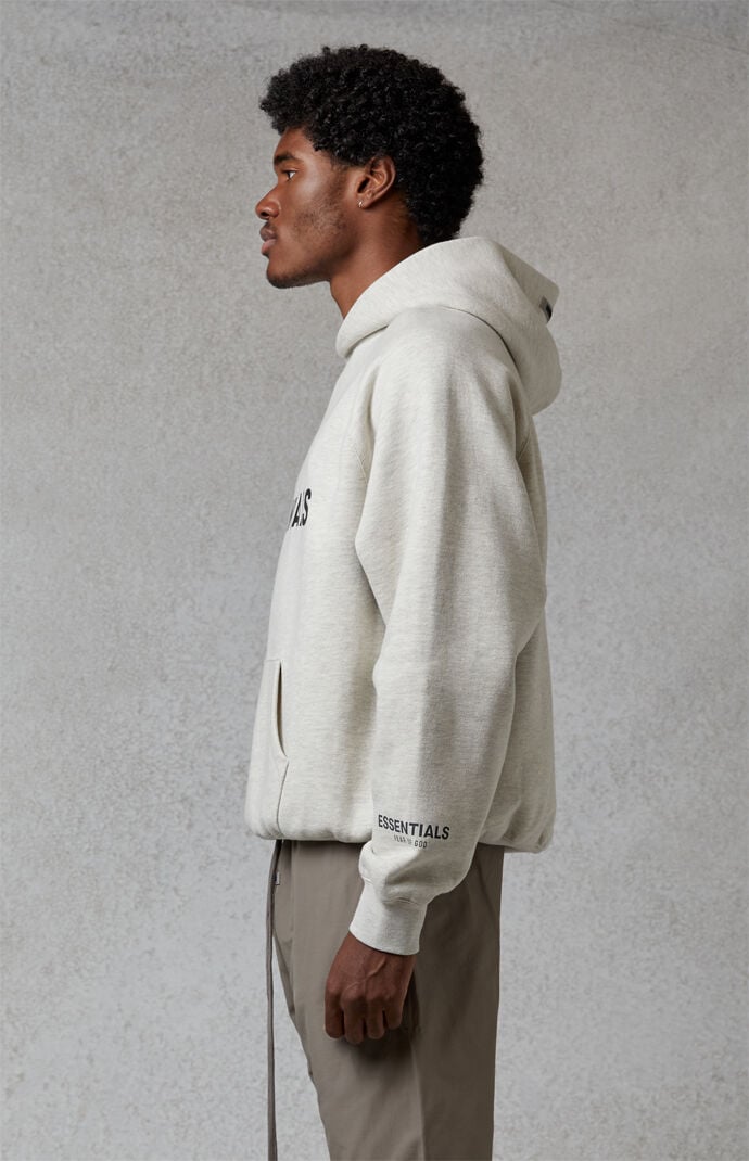 essentials fear of god light oatmeal hoodie