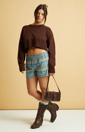 Blue Flannel Boxer Shorts image number 5