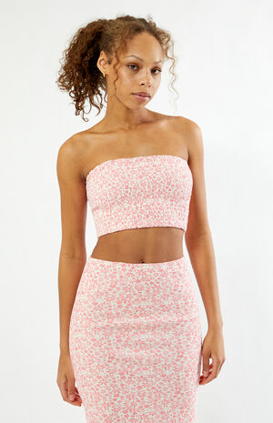 Floral Smocked Tube Top image number 1