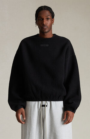 Jet Black Polar Fleece Crew Neck Sweatshirt image number 2