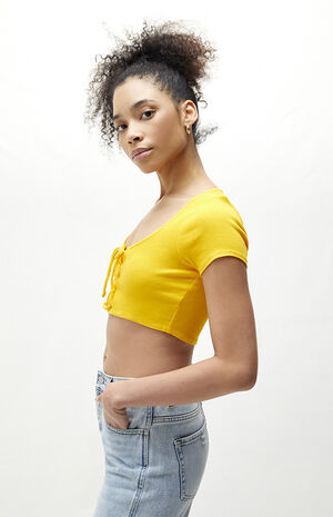 Tie Front Crop Top image number 3