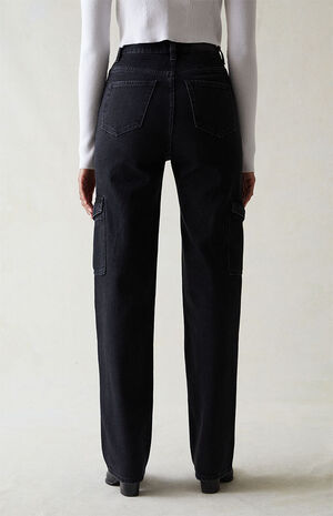 Black '90s Boyfriend Cargo Jeans image number 4