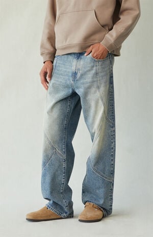 Dylan Baggy Jeans Seamed Medium Blue image number 1