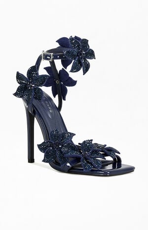 Women's Romi Navy Stiletto Sandals image number 2