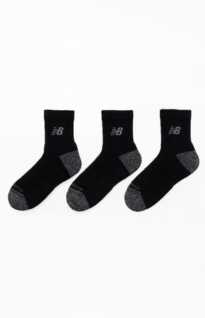 3 Pack Black Active Quarter Socks image number 2