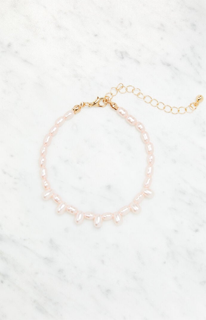LA Hearts Pink Pearl Bracelet