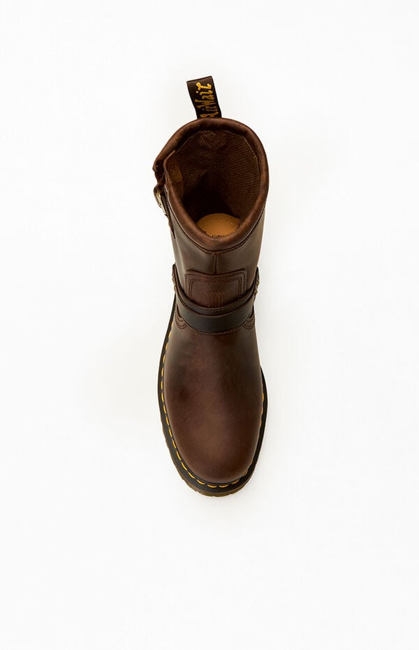 Dr Martens Brown Anistone Harness Leather Low Biker Boots