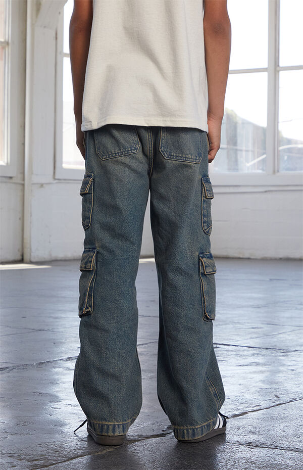 Pacsun Kids Baggy Jeans Cargo Indigo Tinted