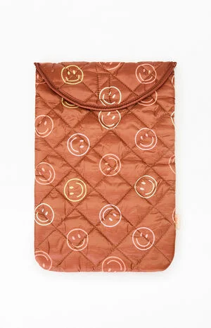 Smiley Puffy Foldover 15" Laptop Sleeve image number 1