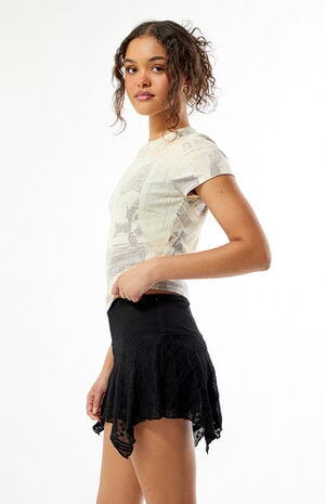 Asymmetrical Floral Mini Skort image number 4