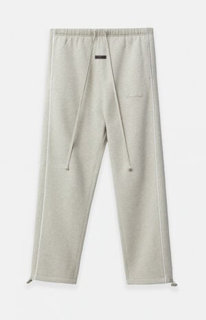 Heather Stone & Cloud White Relaxed Fleece Sweatpants